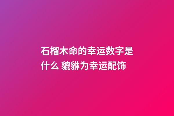 石榴木命的幸运数字是什么 貔貅为幸运配饰
